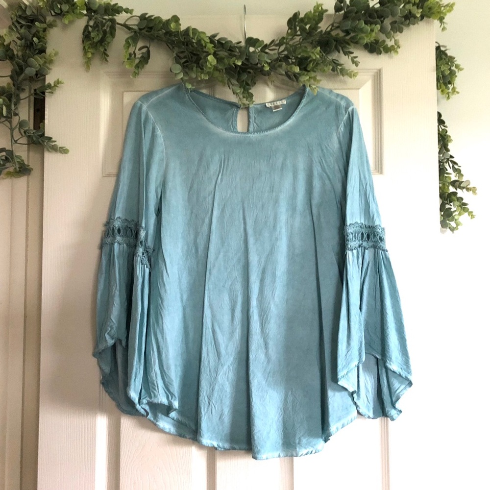 Blue Long Sleeve Top